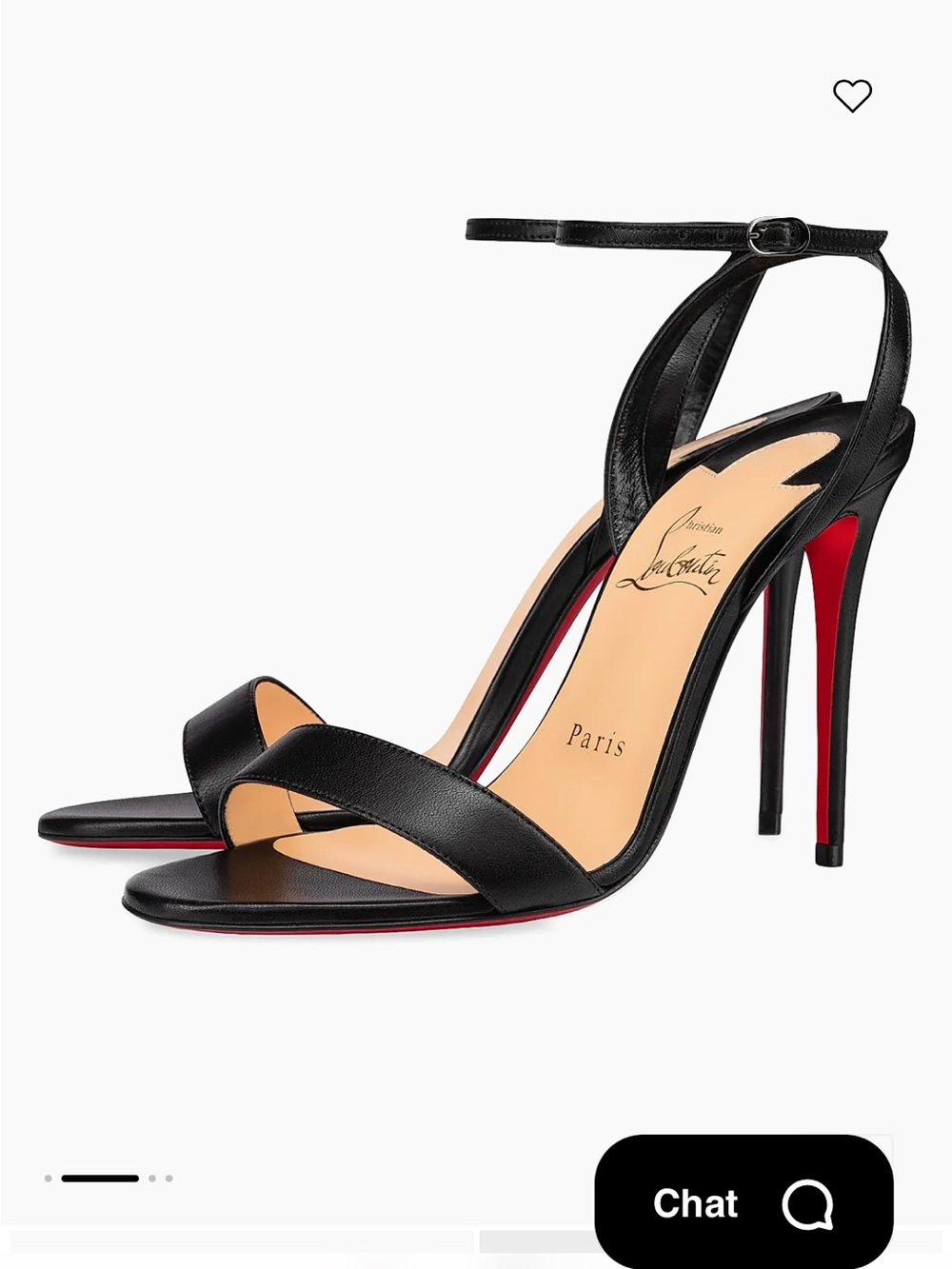 Christian Louboutin (NWT)  Leather Ankle-Strap Stiletto Sandals black 38.5